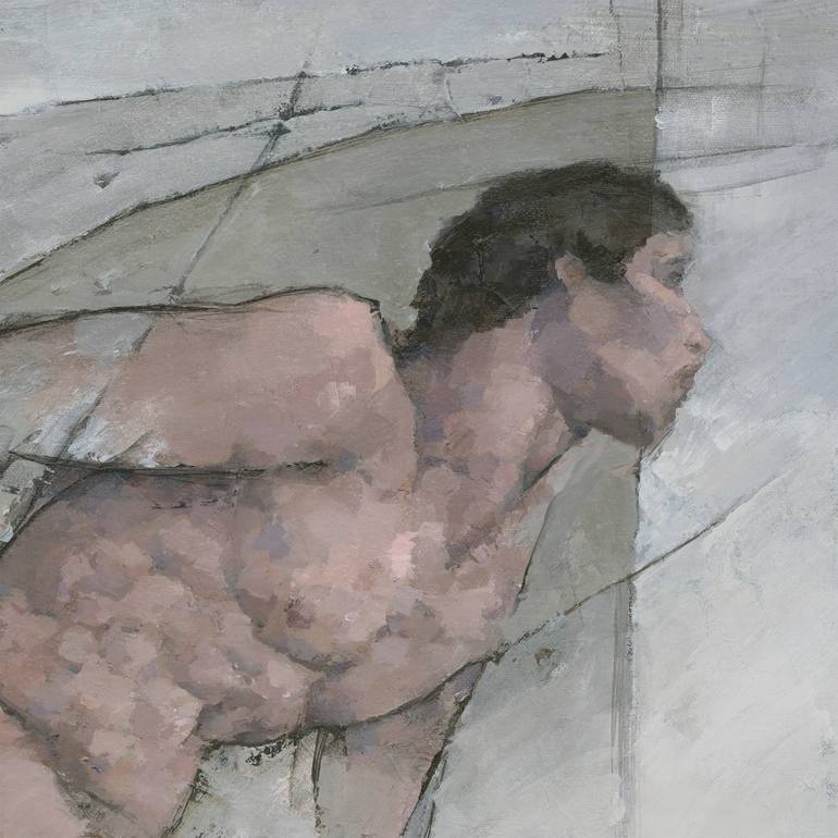 Original Abstract Men Painting by Stephen Mitchell