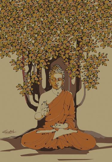 Buddha painting - Meditation tree thumb