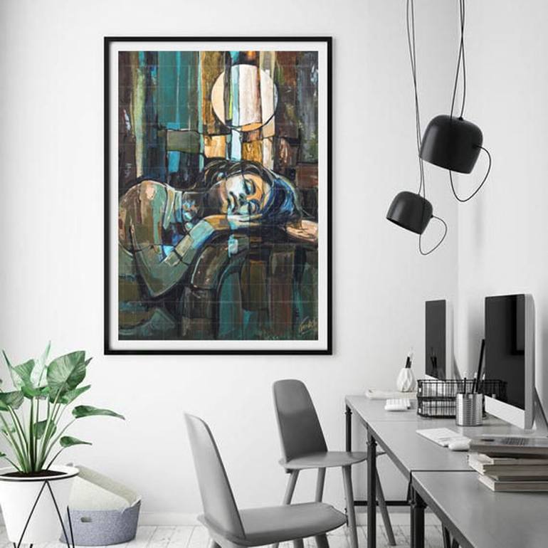 Original Abstract Expressionism Women Painting by Artist Gurdish Pannu