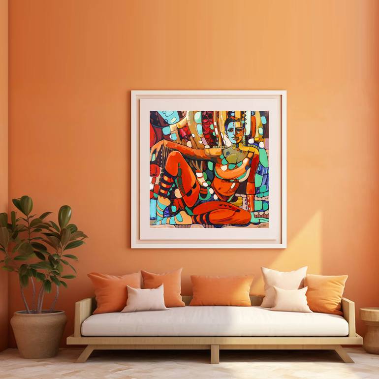 Original Abstract Women Painting by Artist Gurdish Pannu
