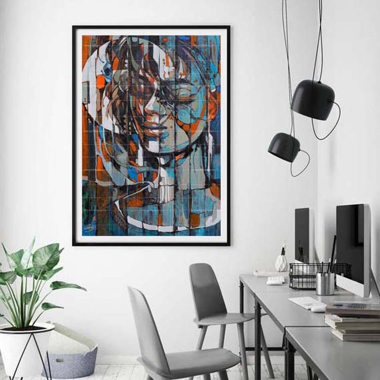 Original Abstract Women Painting by Artist Gurdish Pannu