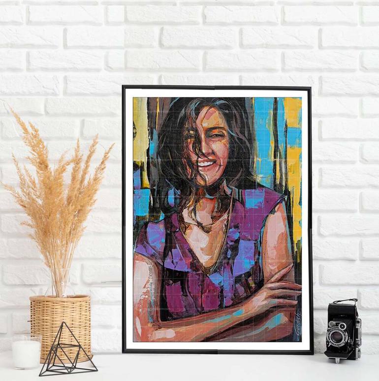 Original Abstract Expressionism Women Painting by Artist Gurdish Pannu