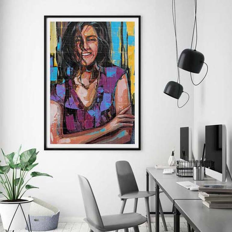 Original Abstract Expressionism Women Painting by Artist Gurdish Pannu