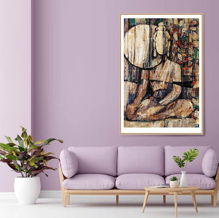 Original Abstract Religion Painting by Artist Gurdish Pannu