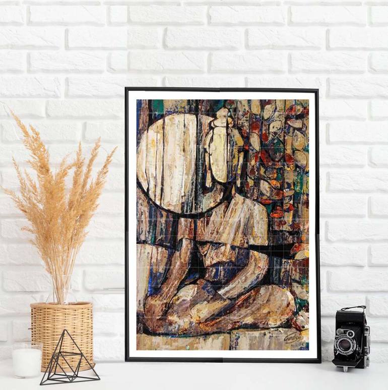 Original Abstract Religion Painting by Artist Gurdish Pannu