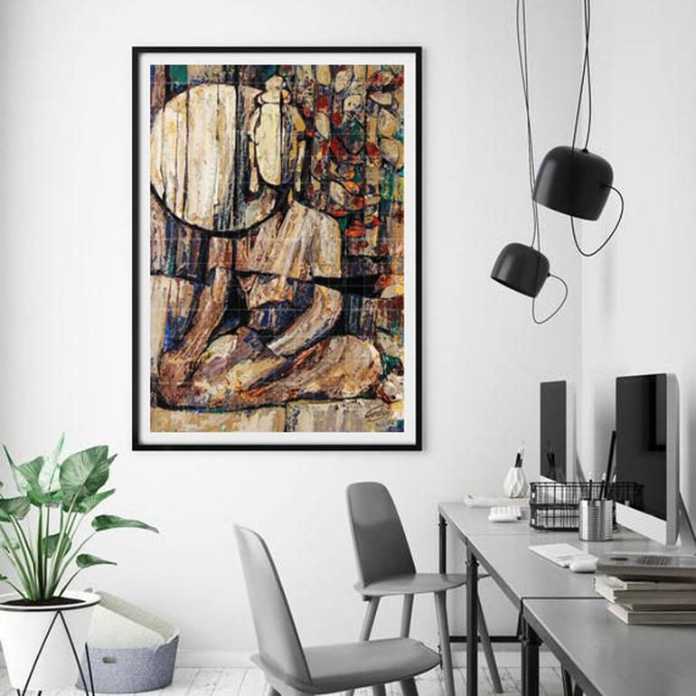 Original Abstract Religion Painting by Artist Gurdish Pannu