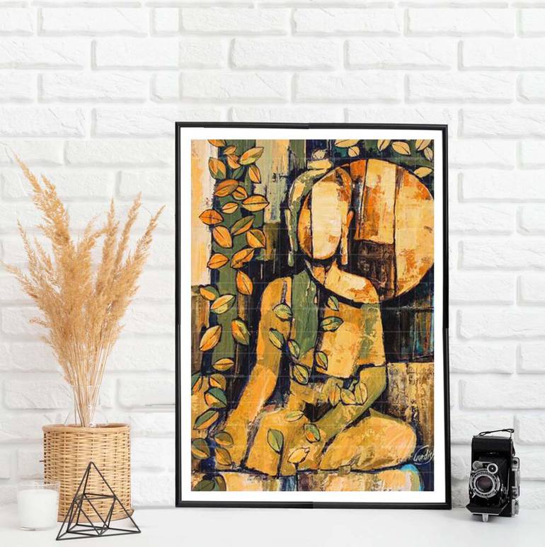 Original Abstract Religion Painting by Artist Gurdish Pannu