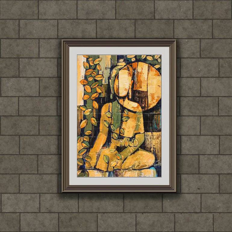 Original Abstract Religion Painting by Artist Gurdish Pannu