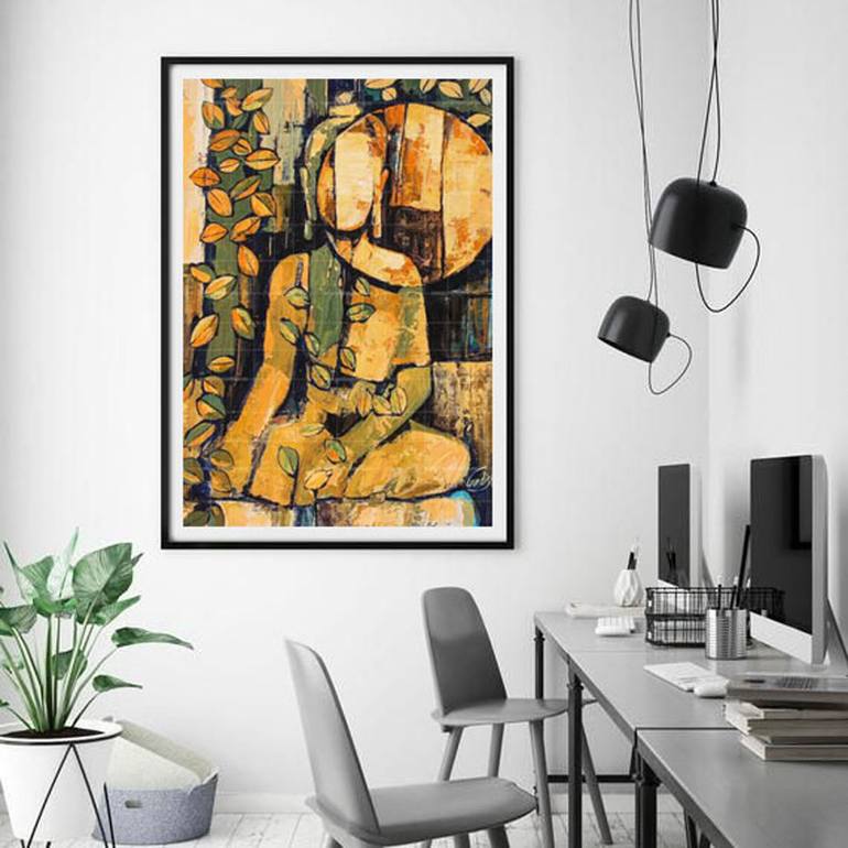 Original Abstract Religion Painting by Artist Gurdish Pannu