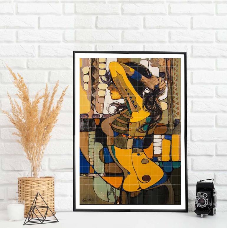 Original Abstract Expressionism Women Painting by Artist Gurdish Pannu