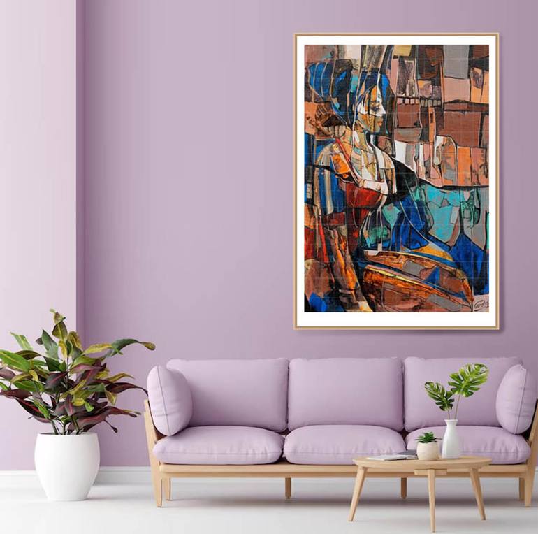 Original Abstract Women Painting by Artist Gurdish Pannu