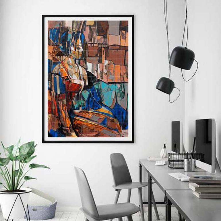 Original Abstract Women Painting by Artist Gurdish Pannu