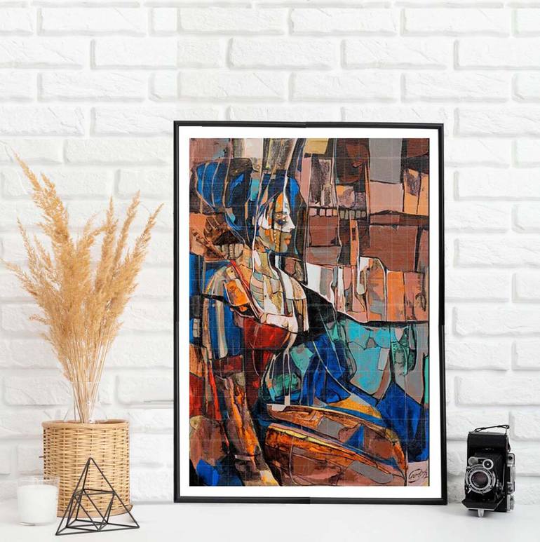 Original Abstract Women Painting by Artist Gurdish Pannu