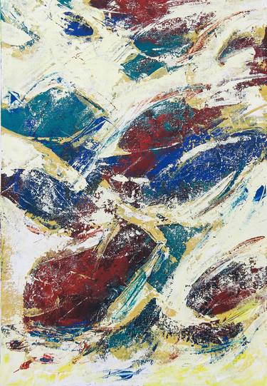 Original Abstract Fish Paintings by Artist Gurdish Pannu