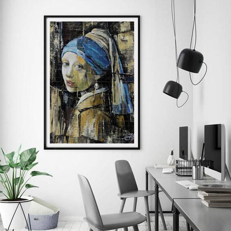 Original Abstract Expressionism Women Painting by Artist Gurdish Pannu
