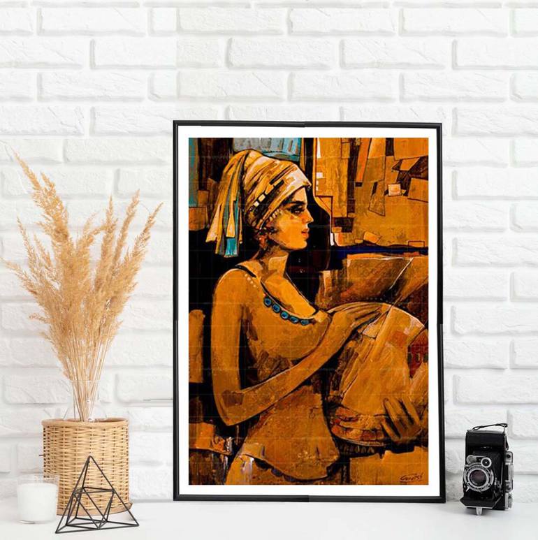 Original Art Deco Music Painting by Artist Gurdish Pannu