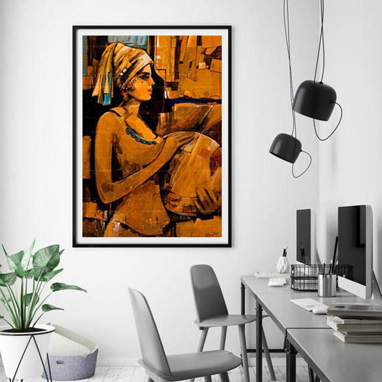 Original Art Deco Music Painting by Artist Gurdish Pannu