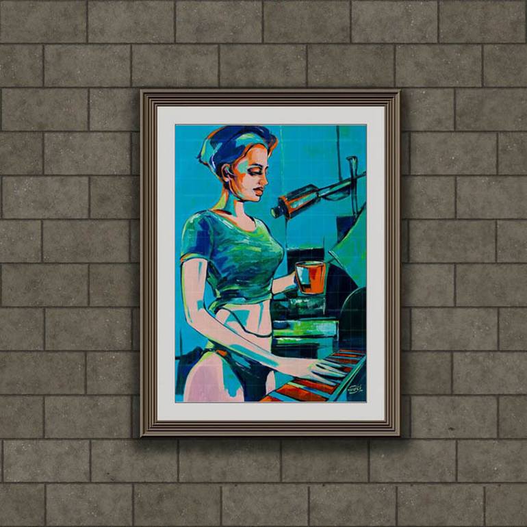 Original Contemporary Women Painting by Artist Gurdish Pannu