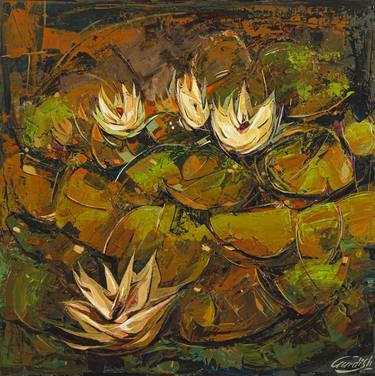 Print of Abstract Floral Paintings by Artist Gurdish Pannu