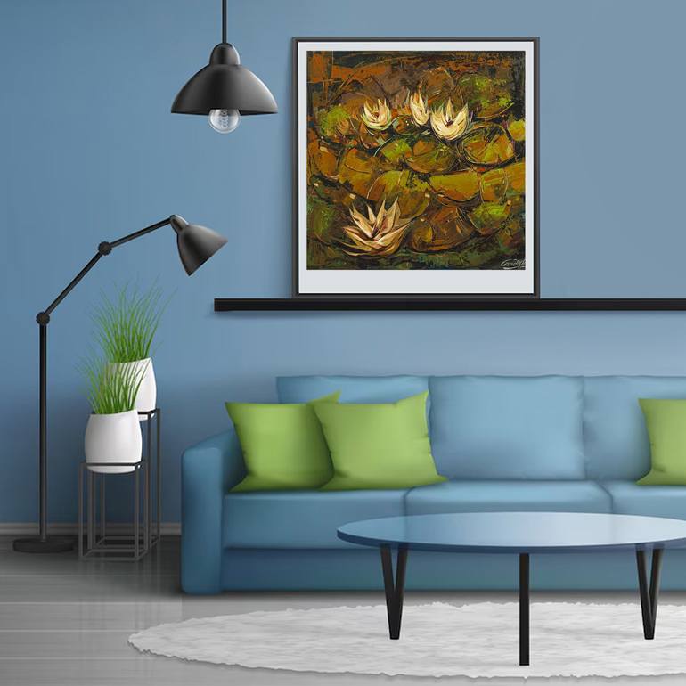 Original Abstract Floral Painting by Artist Gurdish Pannu