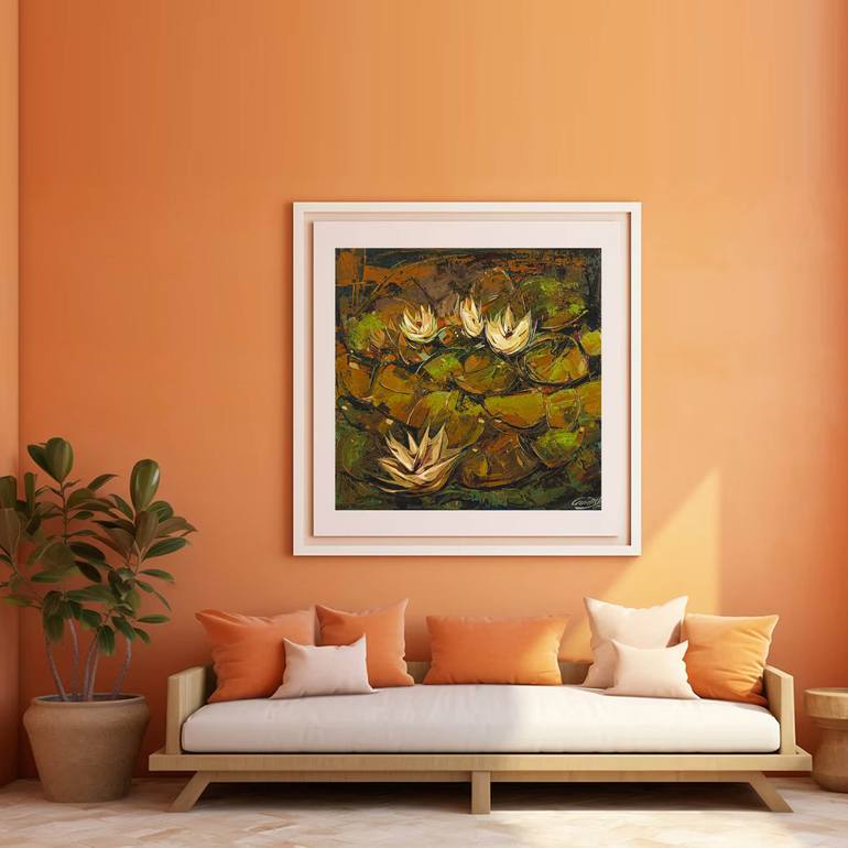 Original Abstract Floral Painting by Artist Gurdish Pannu