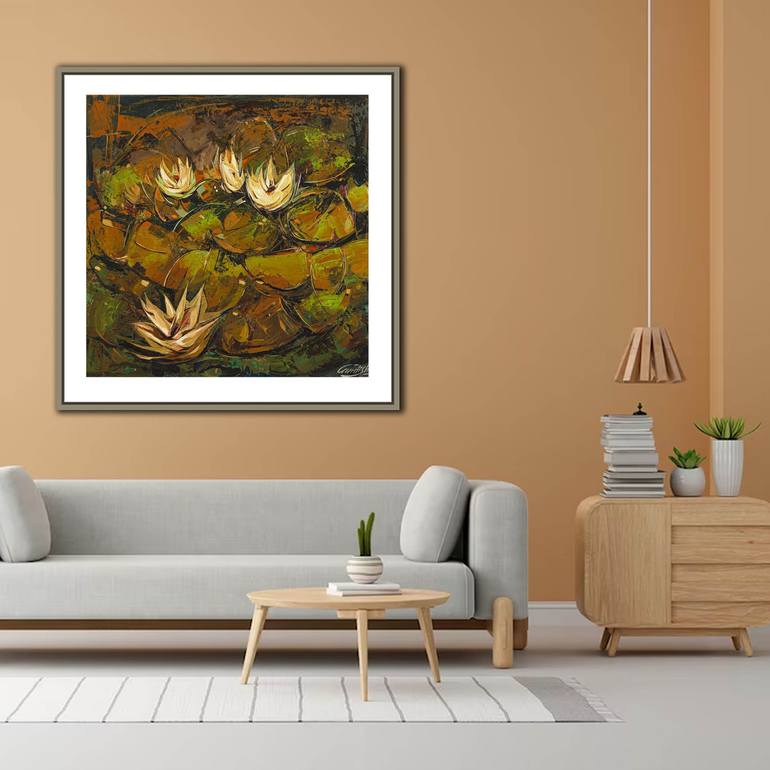 Original Abstract Floral Painting by Artist Gurdish Pannu
