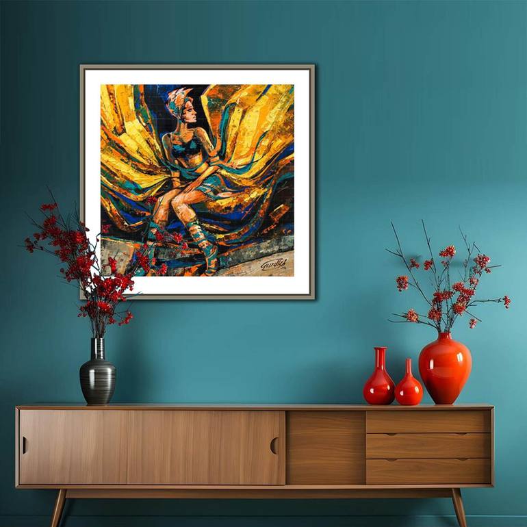 Original Abstract Women Painting by Artist Gurdish Pannu