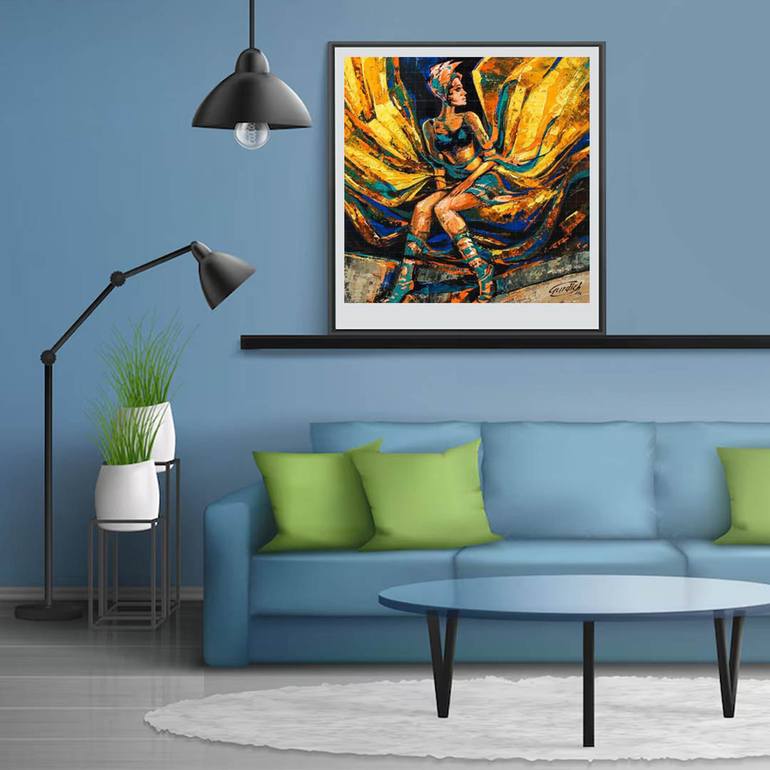 Original Abstract Women Painting by Artist Gurdish Pannu