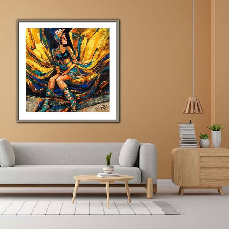 Original Abstract Women Painting by Artist Gurdish Pannu