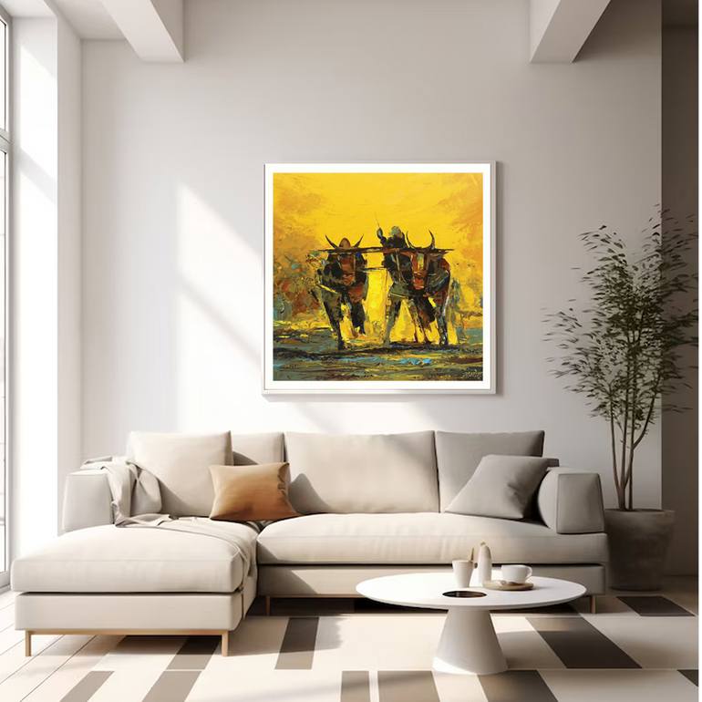 Original Abstract Nature Painting by Artist Gurdish Pannu