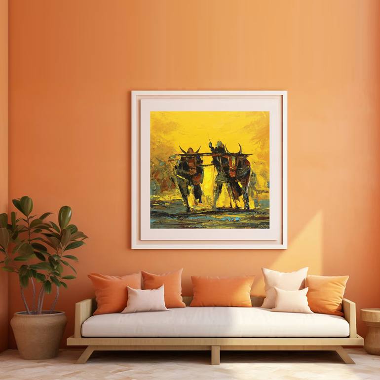 Original Abstract Nature Painting by Artist Gurdish Pannu