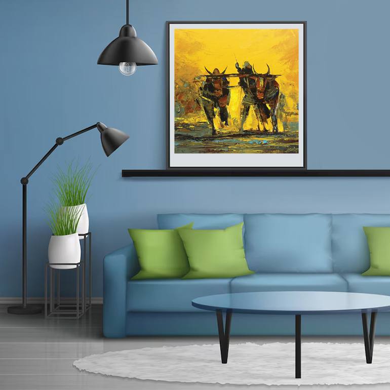 Original Abstract Nature Painting by Artist Gurdish Pannu