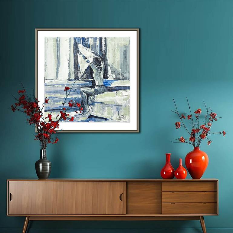 Original Abstract Women Painting by Artist Gurdish Pannu