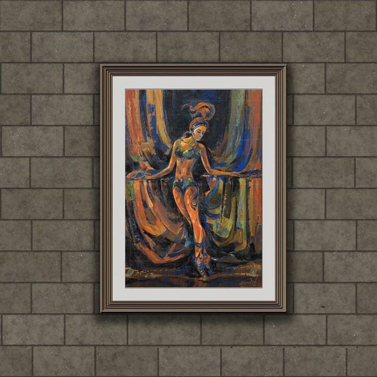 Original Abstract Women Painting by Artist Gurdish Pannu