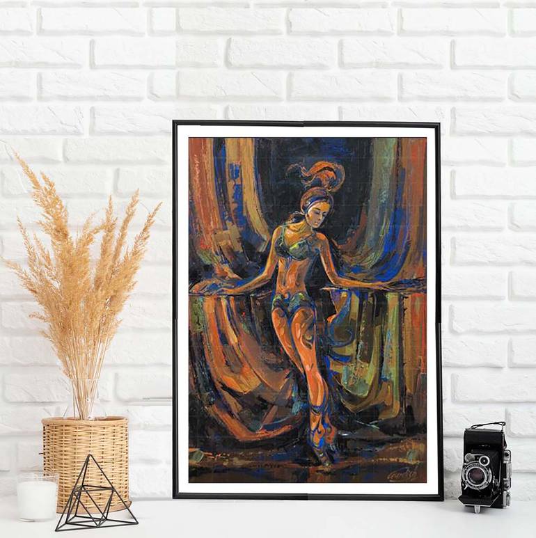 Original Abstract Women Painting by Artist Gurdish Pannu