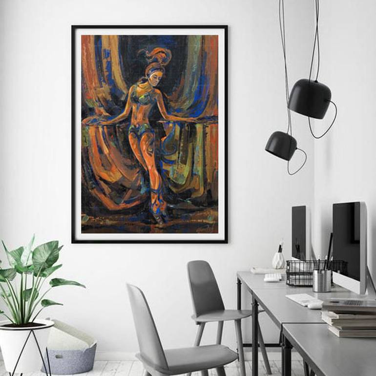 Original Abstract Women Painting by Artist Gurdish Pannu