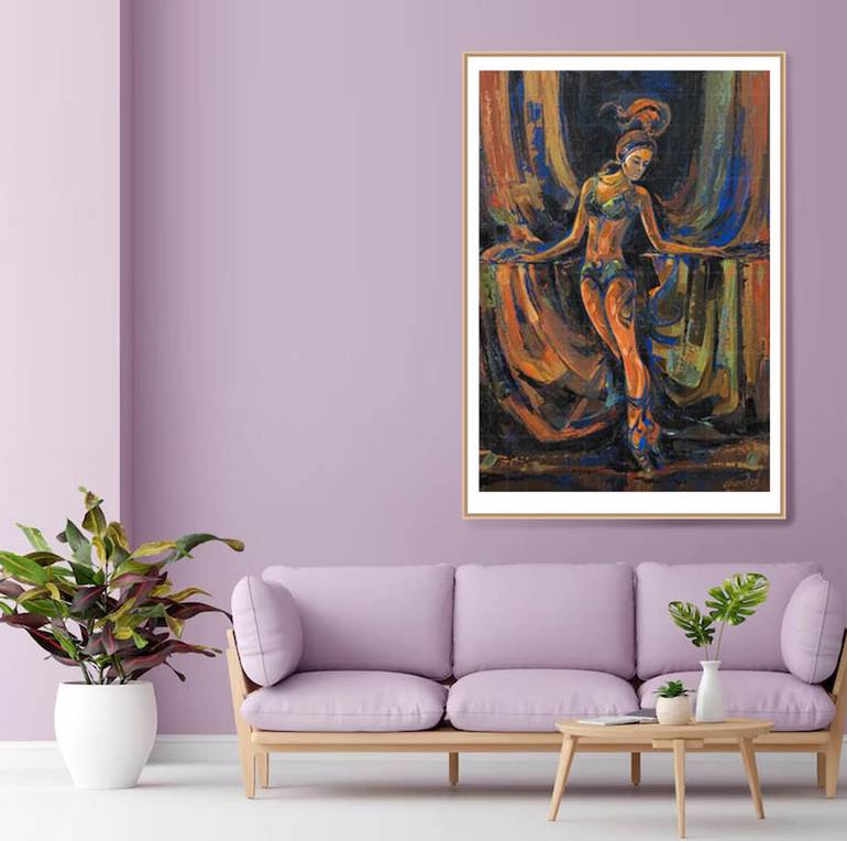 Original Abstract Women Painting by Artist Gurdish Pannu