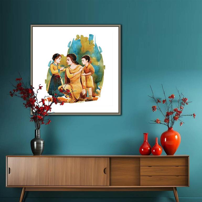 Original Abstract Women Painting by Artist Gurdish Pannu