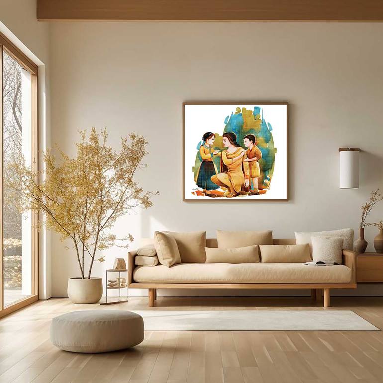 Original Abstract Women Painting by Artist Gurdish Pannu