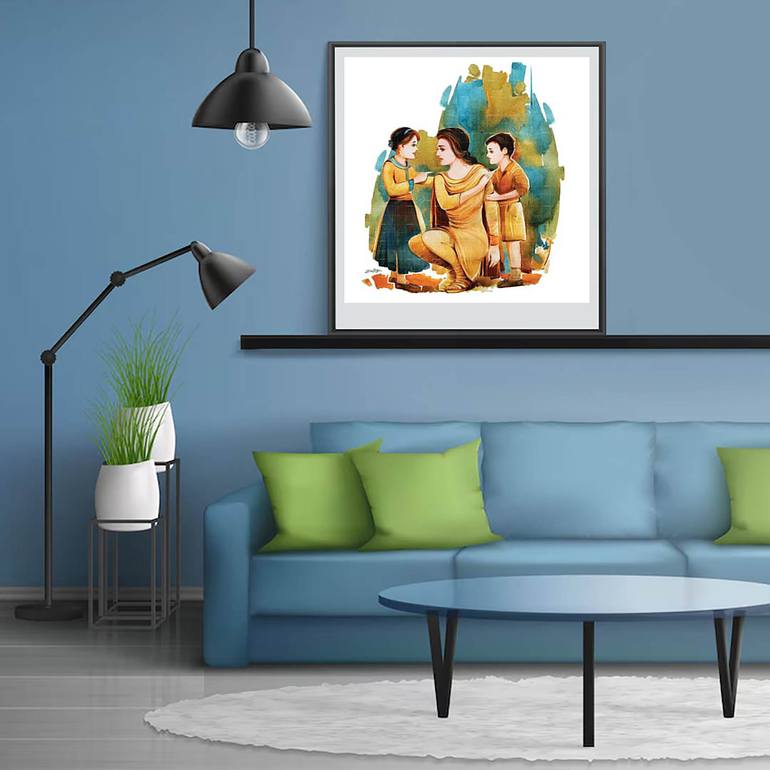 Original Abstract Women Painting by Artist Gurdish Pannu