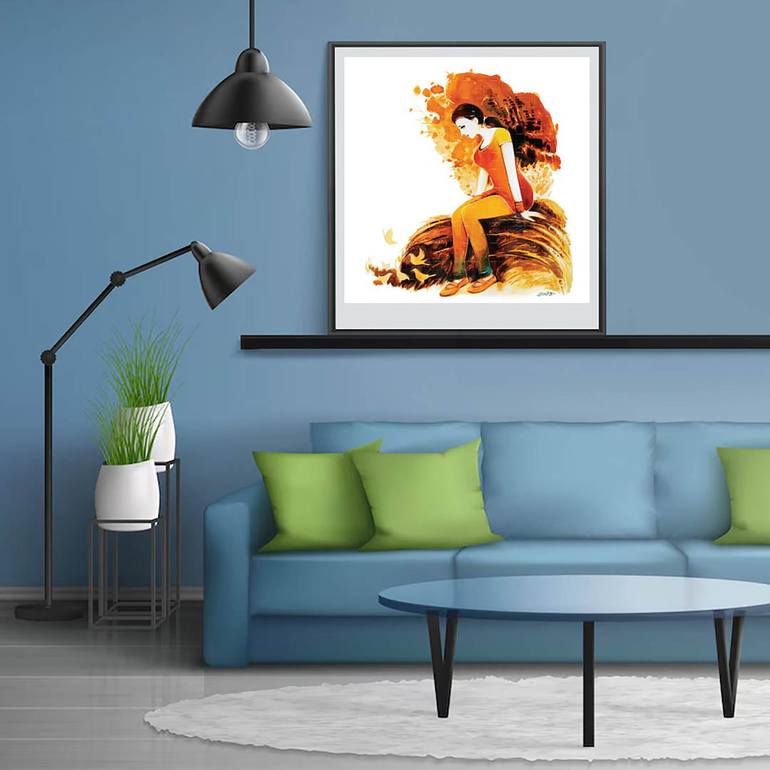 Original Abstract Women Painting by Artist Gurdish Pannu