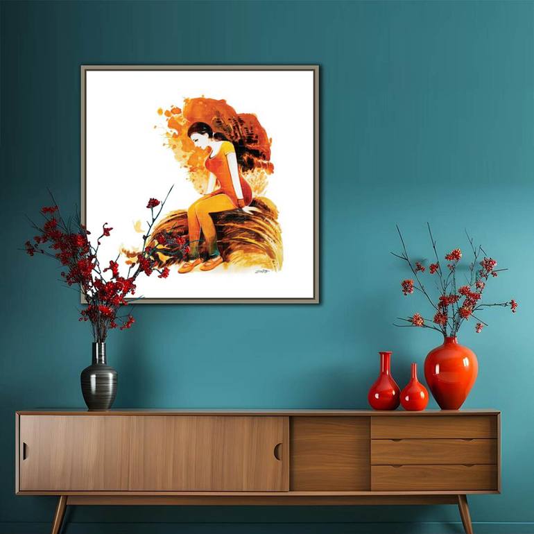 Original Abstract Women Painting by Artist Gurdish Pannu