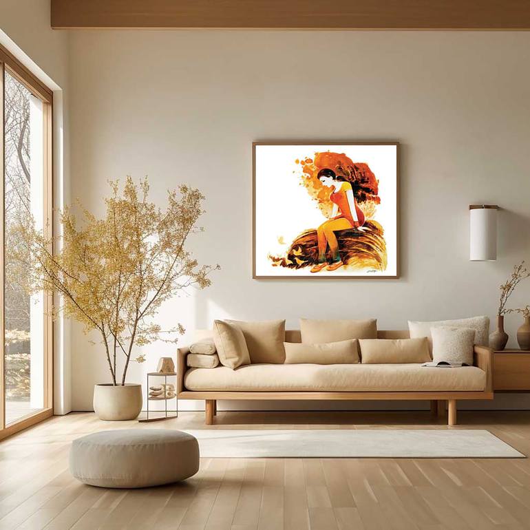 Original Abstract Women Painting by Artist Gurdish Pannu
