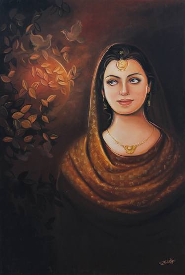 Original Abstract Women Digital by Artist Gurdish Pannu