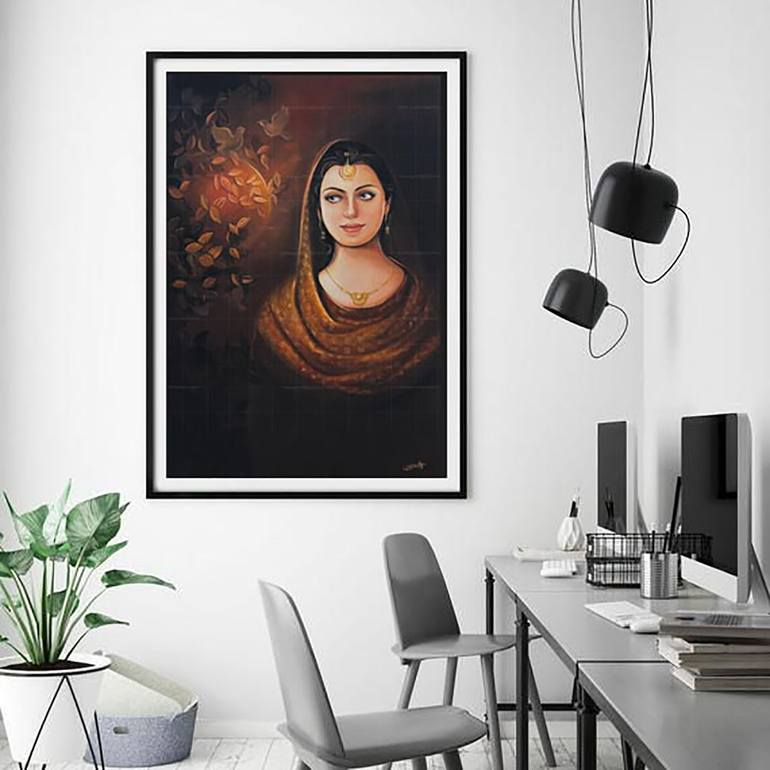 Original Abstract Women Digital by Artist Gurdish Pannu