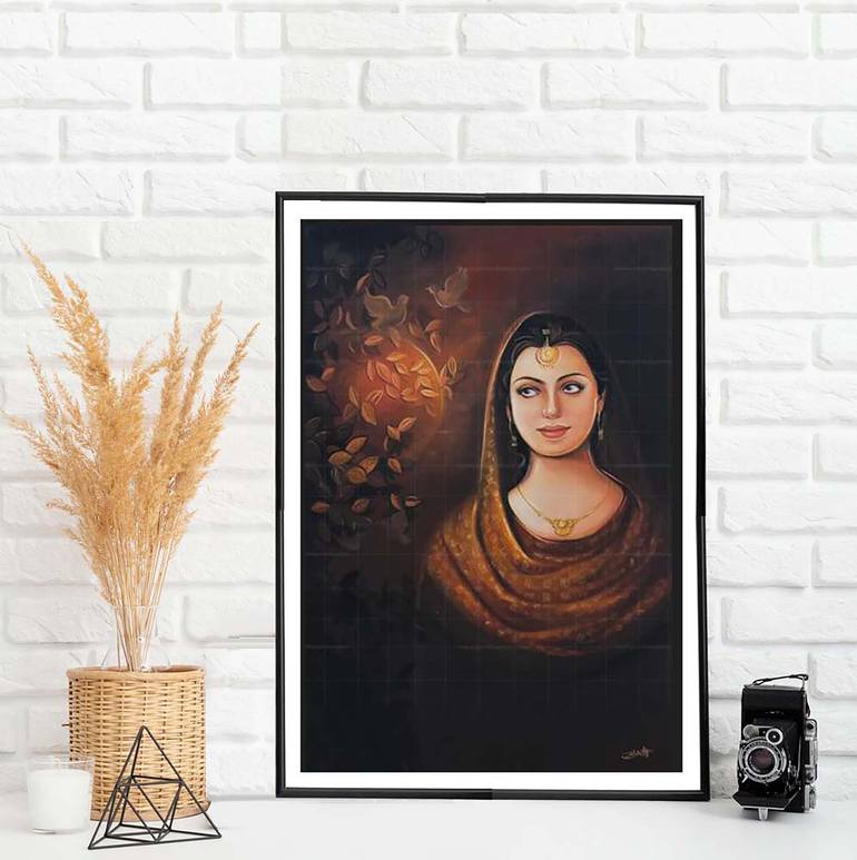 Original Abstract Women Digital by Artist Gurdish Pannu