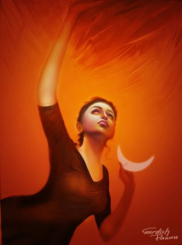 Original Abstract Women Digital by Artist Gurdish Pannu