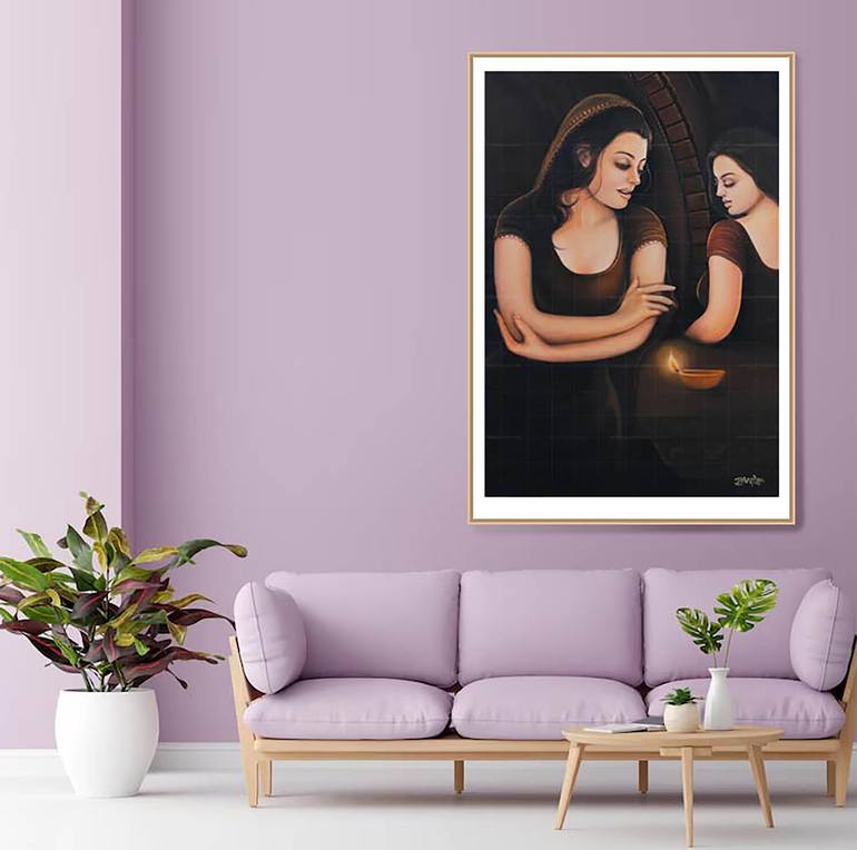 Original Abstract Women Painting by Artist Gurdish Pannu