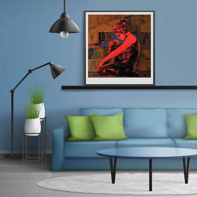 Original Abstract Women Painting by Artist Gurdish Pannu