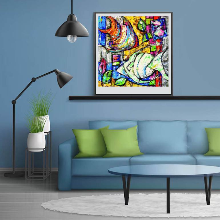 Original Abstract Painting by Artist Gurdish Pannu